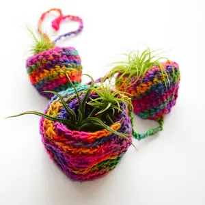 Tiered Air Plant Hanger Knit or Crochet Kit