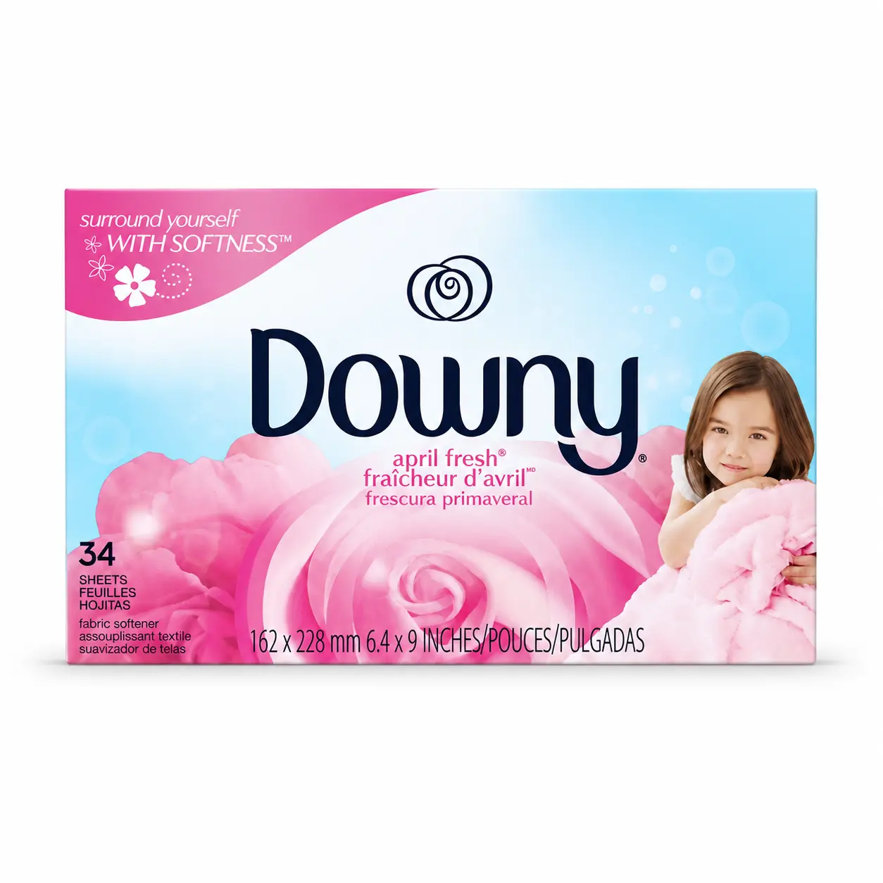 Downy Dryer Sheets Fabric Softener, April Fresh Scent, Static Reducer that Softens Clothes for Baby Laundry Care, 204 Count, Leave Fabrics Fresh, Reduces Static Cling, Single Use