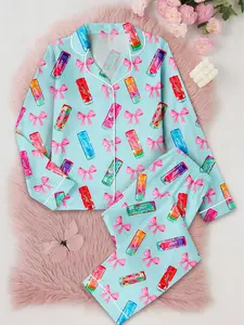 Alani Pajamas Set, Alani Energy Drink Sleepwear, Silky Satin Loungewear for Women, Perfect Gift for Alani Fans