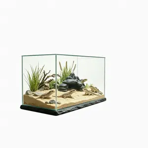 Minimalist Rock Habitat for Geckos, 3D Printed Pla Material, Desert Oasis Enclosure, Secure Base with Sand or Stones, Comfortable Pet Space