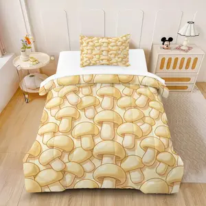 2/3Pcs Mushroom Print Comforter Set, Multiple Styles, Soft Warm Breathable Skin-Friendly Bedding for Teens & Adults, Suitable for All People, Ideal Gift Choice (No Pillow Insert)