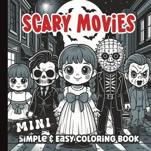 Mini Coloring Book: Cute and Creepy Chibi Coloring Pages | Horror Movie Inspired Illustrations | Pocket Size 6 x 6 inches Paperback – July 22, 2024