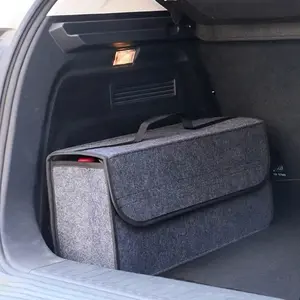 Portable Foldable Trunk Storage Box, Felt Fabric Organizer Container, Car Interior Storage Box, Automotive Storage (1 Piece)