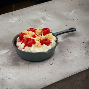 Cherry Scented Aroma Wax Iron Skillet Candle, Home Decor Item