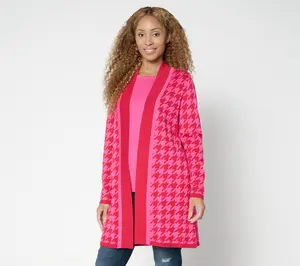 Brandis Dress Out Loud Regular Houndstooth Duster Cardigan Brandis Dress Out Loud Regular Houndstooth Duster Cardigan
