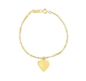 Gold Custom Heart Locket Bracelet