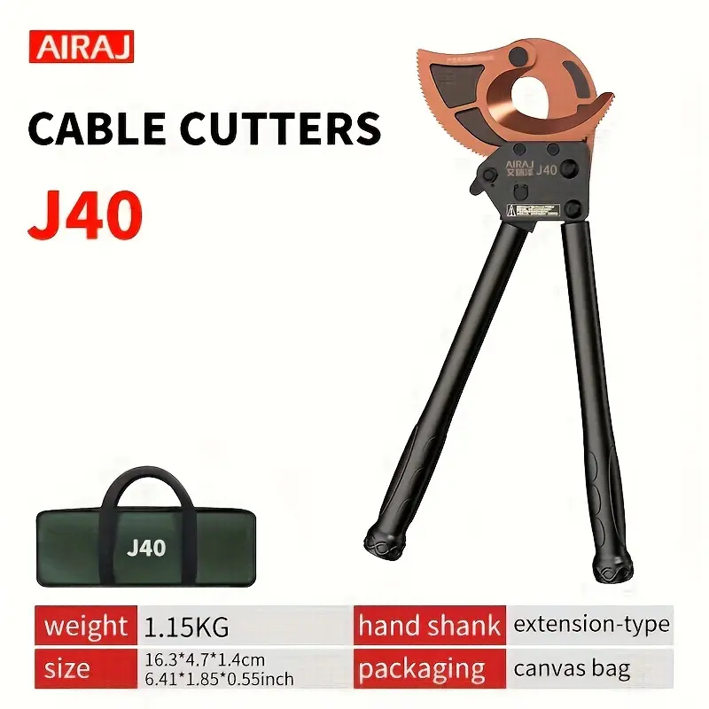 1pc Heavy-Duty Ratchet Action Cable Cutter - Copper Cutters Hand Tool for Cutting Aluminum & Copper Cables, All-Season Versatile Use