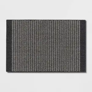 2'5"x3'8" Herringbone Rug Gray - Threshold