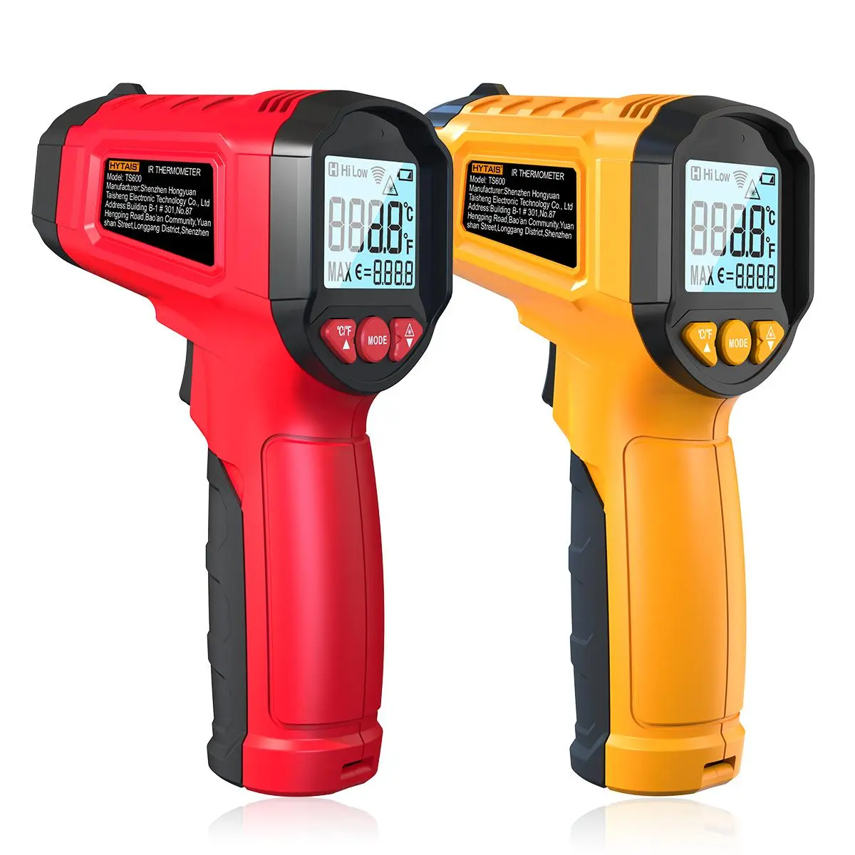 1 pc TS600 Digital Infrared Thermometer Sensor, Non Contact IR Temperature Gun, 0.1-1 Emissivity Adjustable, -50°C~600°C(-58℉-1112℉) Handheld Temp Measure for Household Cooking Pizza Oven Kitchen Gadgets Kitchenware Food Thermometer