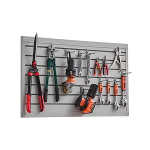 【DealsForYouDays】VEVOR PVC Garage Slat Wall Paneling, 2x4 ft Adjustable Modular Panel with Coupling Structure, Grey Easy-to-Install DIY Cutting Panel That Fits for Storage Display