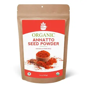 SPICY ORGANIC Annatto Powder 16 oz. – Certified USDA Organic - Ground Achiote Seed Spice for Seasoning and Cooking Natural Flavor