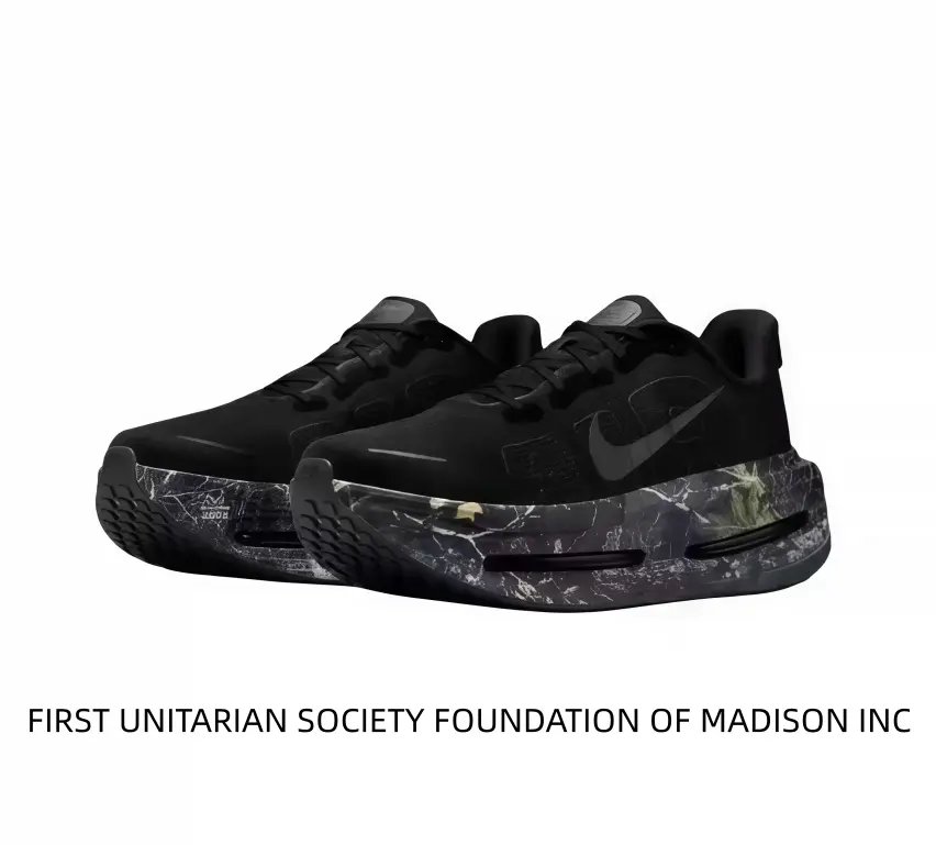 All-Black Running Shoes with Realtree Camo Midsole & Sculpted Air-Cushioned Heel – Lightweight Breathable Sneakers for Trail Runs, Gym & Urban Commute