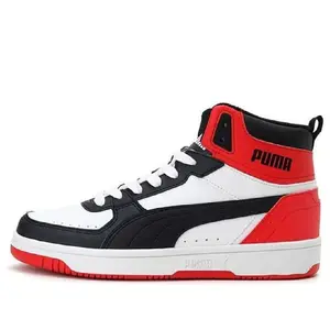 Youth Puma Rebound JOY Jr White-Black-High Risk Red (374687 03) (GS)