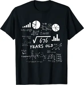 Square Root 26 Year Old Gift Funny Teacher 26th Birthday T-Shirt - Ismaellc Shop 80B098S27SYY
