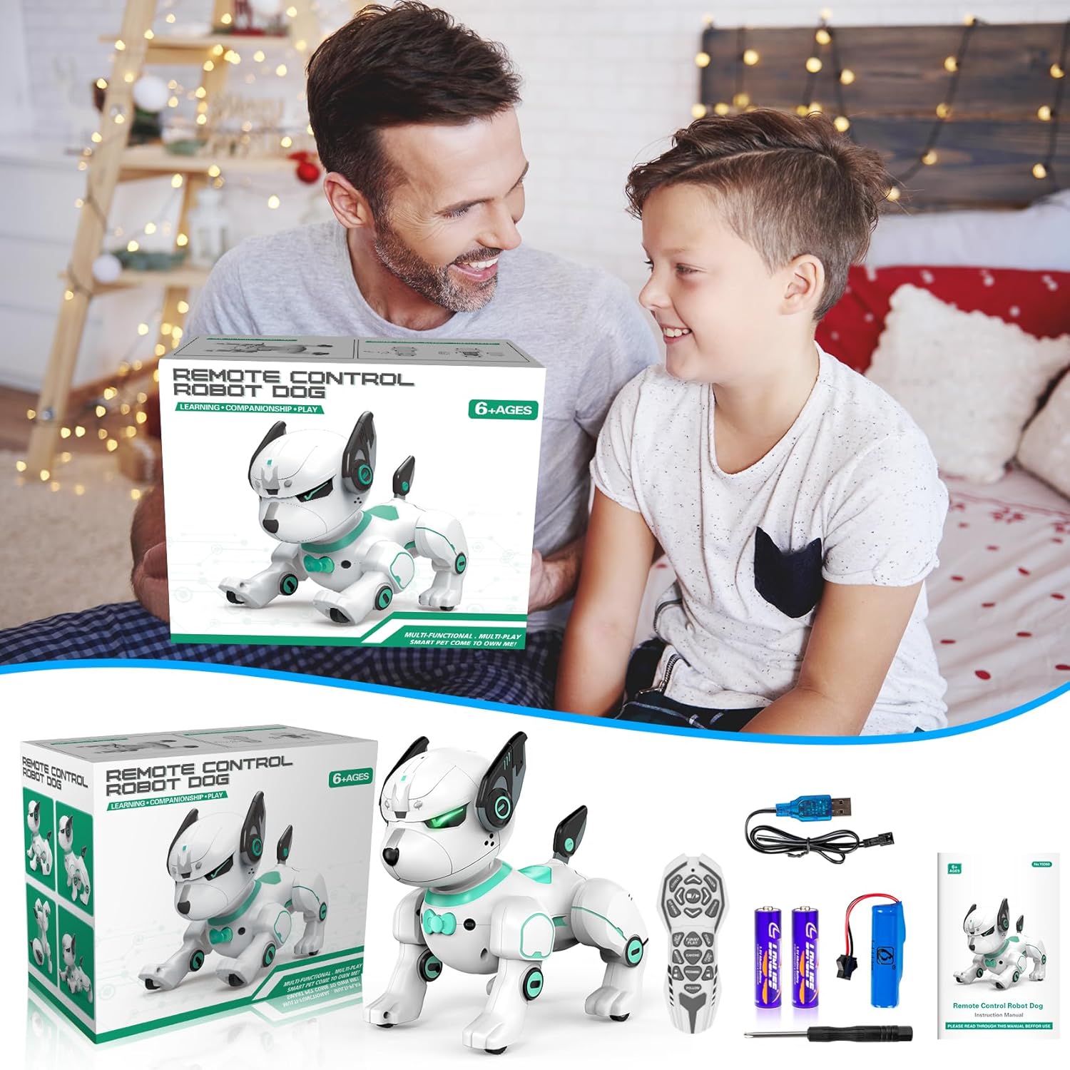 Intelligent Robot Dog Remote Control Toy, Interactive Pet Dog with Programmable Singing and Dancing Stunts, Birthday Holiday Gift