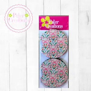 Floral Bow Car Coaster Set