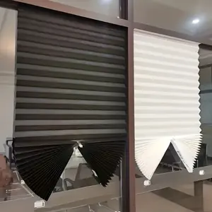 100% full blackout self-adhesive curtains pleated curtains, bedroom household sunshade curtains, no punching blinds