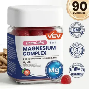 14-in-1 Magnesium Vitamin Gummies - Glycinate, D3, Ashwagandha & L-Theanine Blend, Vegan Sugar-Free Supplement, 90 Chews
