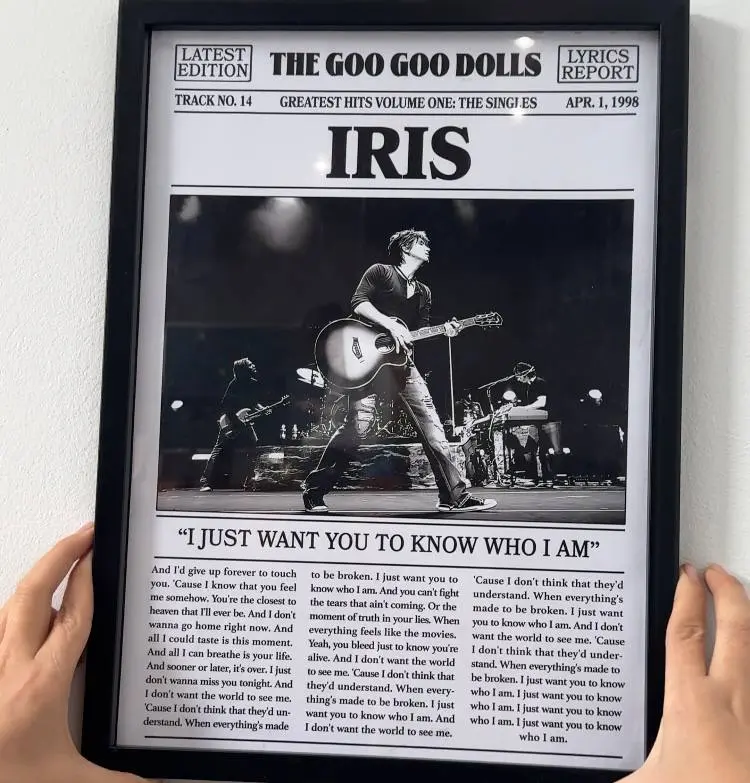 Goo Goo Dolls Retro Newspaper Print, Iris Poster, Lyric Print, City of Angels Music from the Motion Picture Poster, Goo Goo Dolls Poster