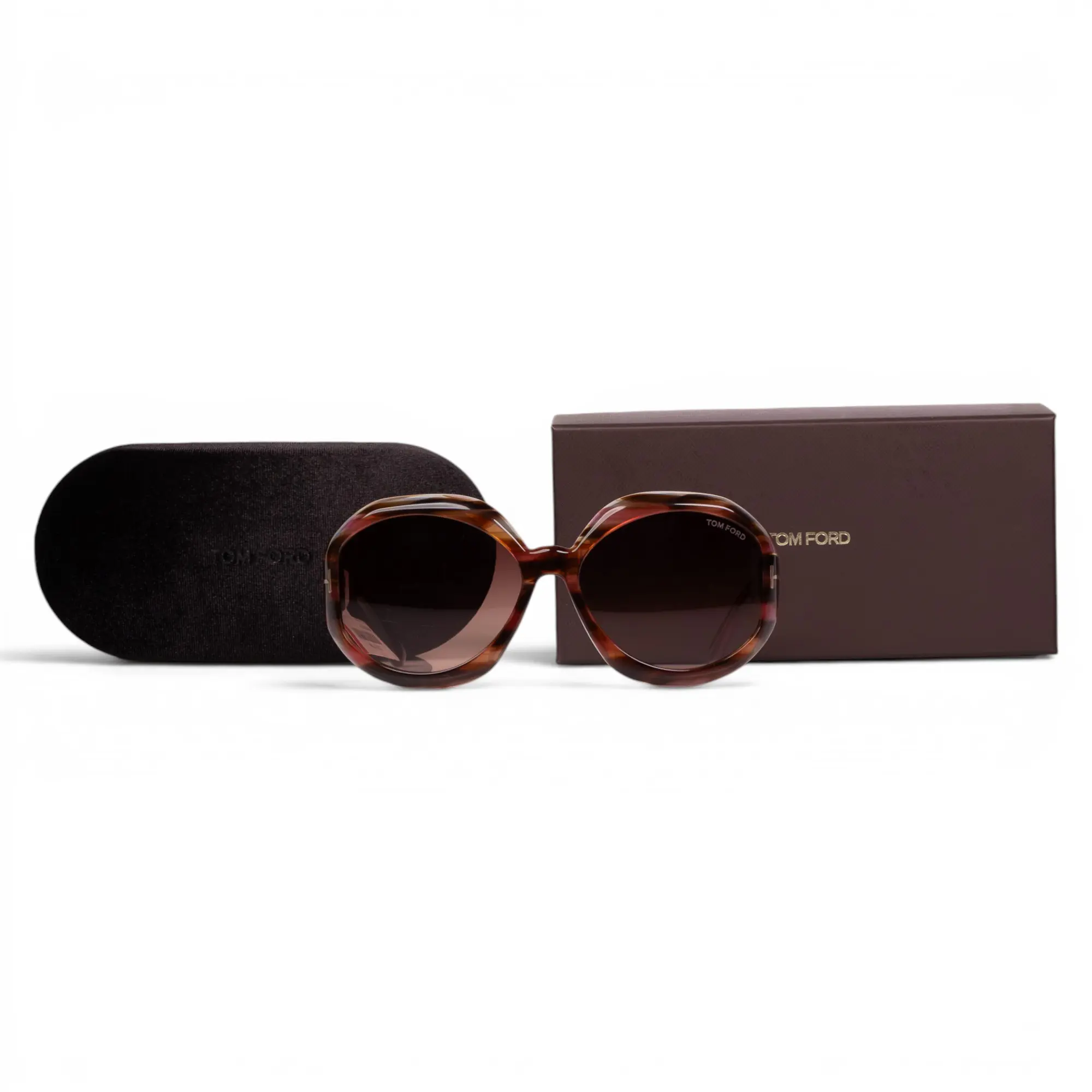 Pre-owned Georgia Brown Tortoise Gradient Lens Sunglasses E26072654