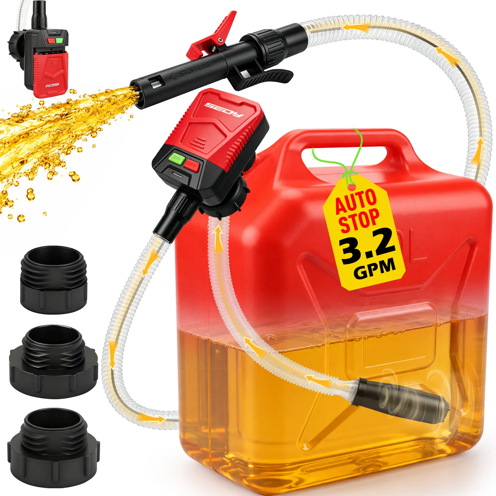 Automatic Transfer Pump Powered（Not for VP can） - Auto-Stop Sensor, 3.2 GPM Efficient Transmission