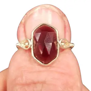 Garnet Hexagonal Ring Sz10