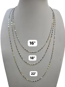 Gargantia espejito 3 tonos en 14k.