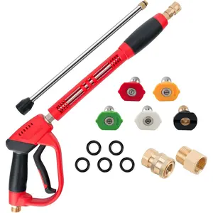 High  Washer  5000 PSI, Power Washer  with Replacement Wand Extension, 5 Nozzle Tips, 1/4''Quick Connect Plug and M22-14mm & M22-15mm Fitting, 40 Inch