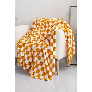 Orange Checkered Blanket