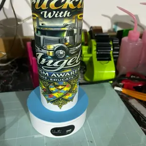 Glow-in-the-Dark Tumbler, 20oz Truckin With Angels Autism Support Insulated Drinkware