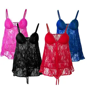 5 Color Women Sexy Lingerie Lace Chemise Underwear Babydoll Sleepwear Nightwear G-string