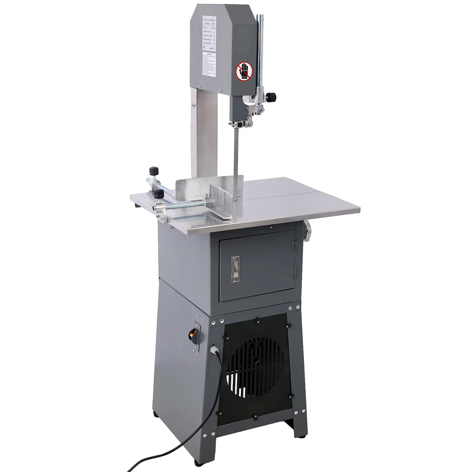 2-in-1 Commercial Grade Metal & Stainless Steel Butcher Band Saw - 550W Built-in Stuffer, 8" Max Cut Width Meat Bone Slice & Grind Machine for Home Cooking