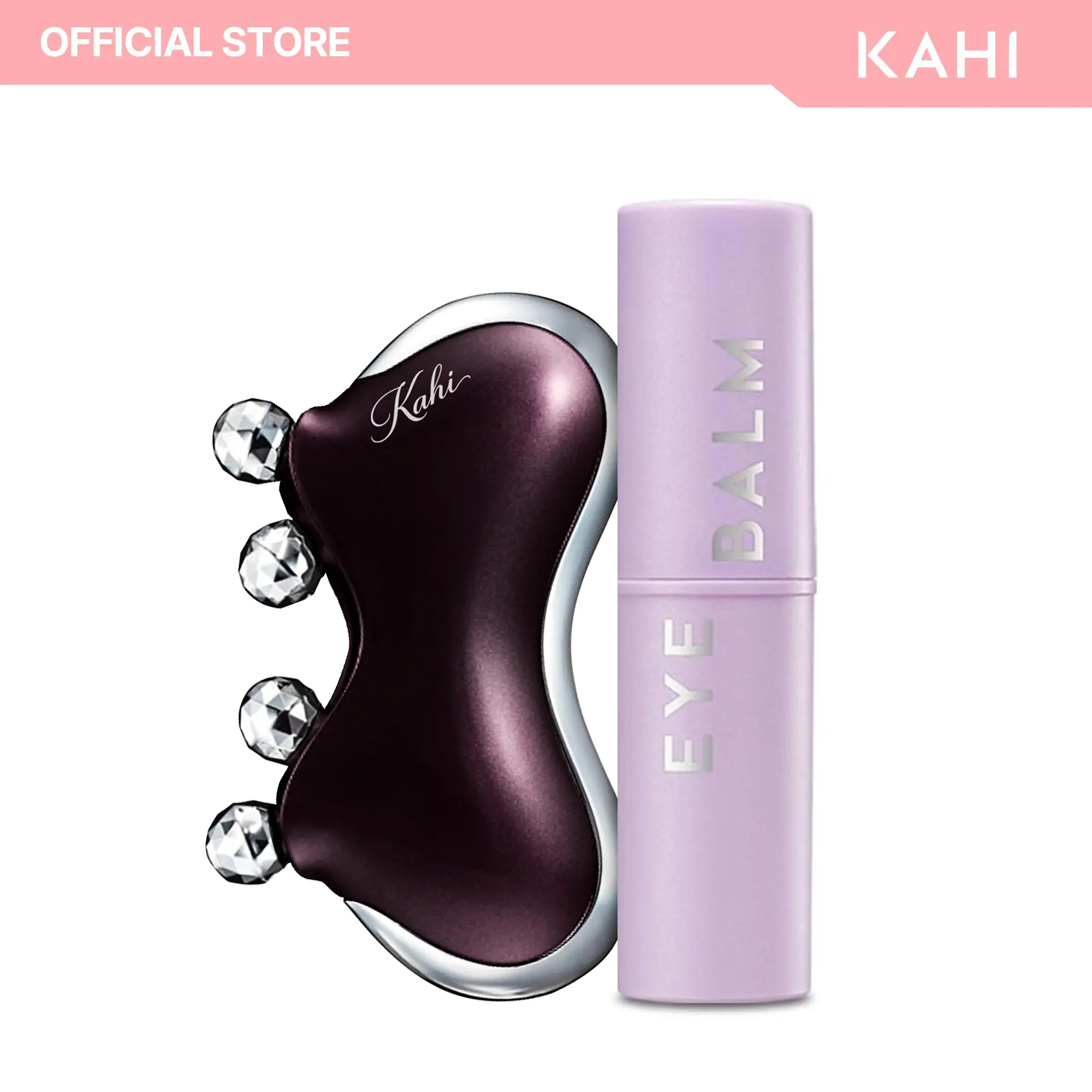 KAHI Eye Balm Stick, Firming & Brightening Eye Cream for Radiance, with Violet Caxa Gua Sha Tool, 0.32 oz, Moisture