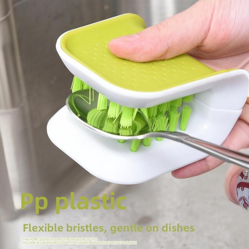 Easy Grip Anti-cut U-shaped Kitchen Brush | Hand-Safe Knife Cutlery Cleaner | Friendly For Elderly With Unsteady Hands | For Knife Fork Chopsticks Bowl Cleaning | Home Kitchen Safe Dishwashing Tool