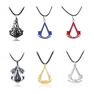Game Valhalla Odyssey Necklace Altair Ezio Connor Desmond Miles Abstergo Alloy Pendant Charm Pendant Chain Fans Gifts