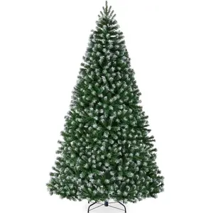 Best Choice Products Artificial Frosted Christmas Tree, Premium Unlit Spruce Design, Dense Branches – Green Spruce​