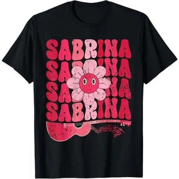 Vintage Sabrina Personalized Name I Love Sabrina Groovy T-Shirt