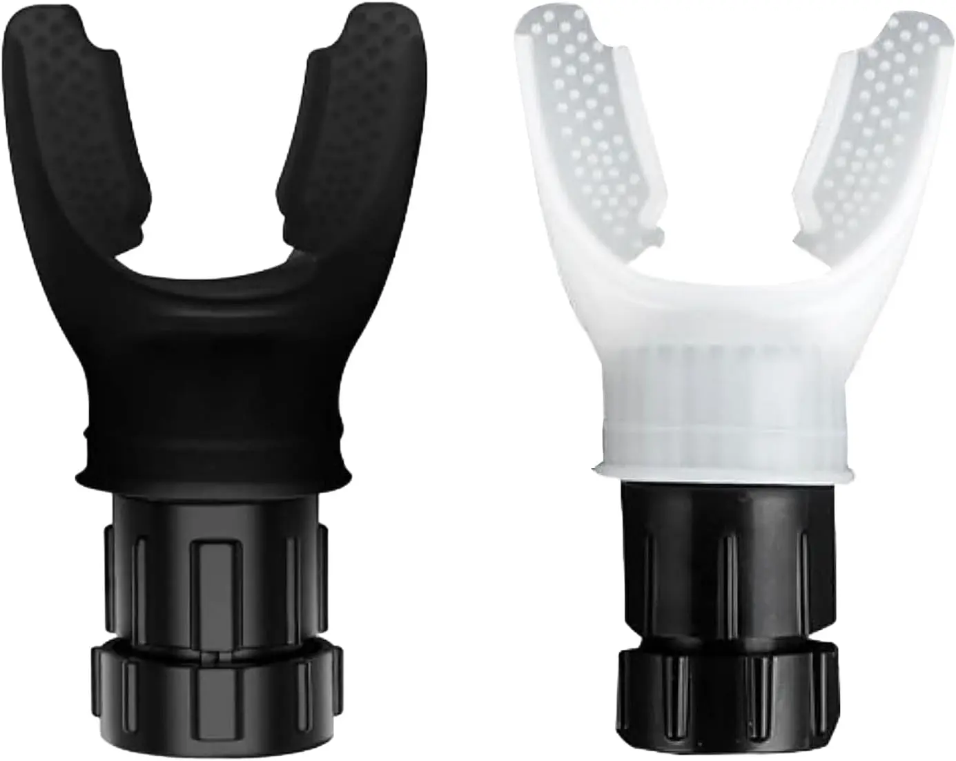 2 Pcs Silicone Lung Exerciser, Portable Breath Trainer Device with Resistance for Yoga, Fitness (White and Black)