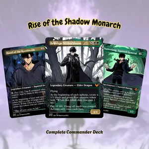 MTG Proxy Commander Deck 100+ Cards - Rise of the Shadow Monarch – Solo Leveling Inspired – Anime Fan Deck – Ready to Play Gift