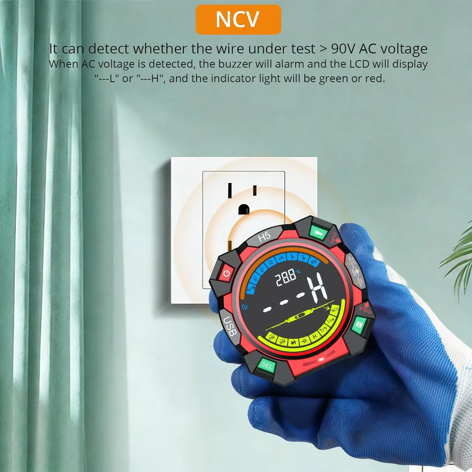 Neoteck 6000 Counts TRMS Multimeter Rechargeable Auto-Ranging Volt Meter for AC/DC Voltage & Current Electric Meter Tester with Color Screen for NCV Diode Continuity Resistance Capacitance Temperature