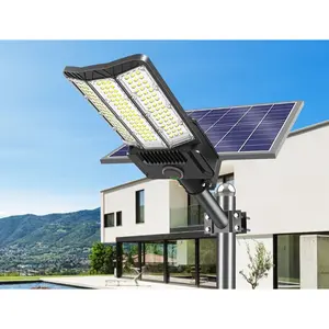 Solar Outdoor Light Waterproof IP65 Solar Street Light White Light Dusk to Dawn Remote Control Wall or Pole Mounted