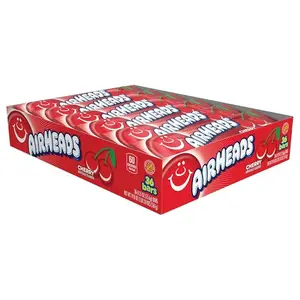 Airheads Halloween Trick or Treat Candy Full Size Bars, Cherry Flavor, Individually Wrapped Bulk Candy for Adults & Kids, Taffy, Non-Melting, Party (Pack of 36 Bars)