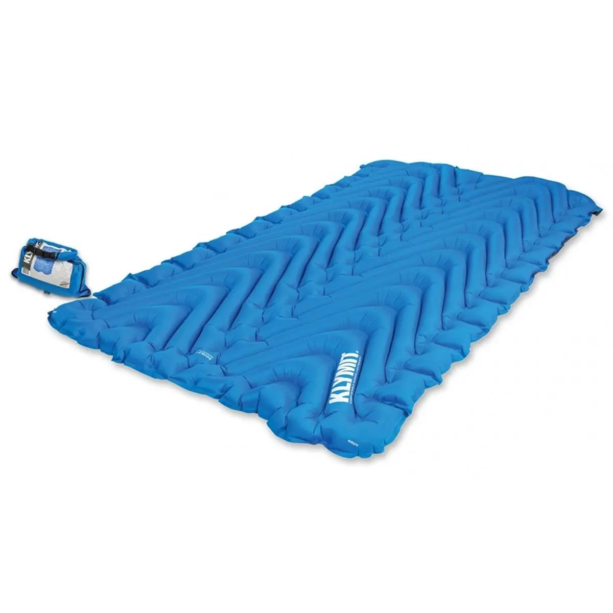 Klymit Double V Sleeping Pad, Comfortable 2-Person Self-Inflating Mat with Protective Lining for Outdoor Camping & Hiking, Self-Inflating Mats