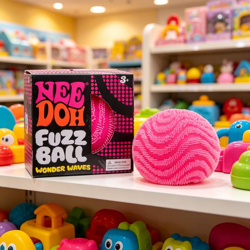 Sensory Squeeze Fidget Toy | Fuzz Ball Wonder Waves | Velvet Wavy Design Ultra Soft Stress Relief Toy for Relaxation, Party Favors & Gifts