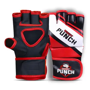 Right Punch MMA Half Finger Gloves for Men & Women – Sparring, Kickboxing, Muay Thai & Training – Open Palm Grappling Gloves with Wrist Support – Lightweight & Durable Martial Arts Gloves