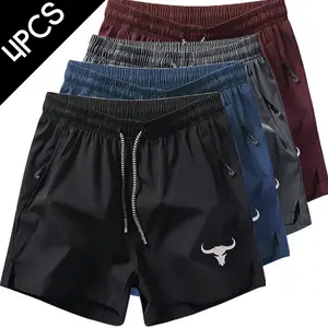 Men's casual sports shorts with a bull head print, perfect for gym workouts and outdoor running excursions