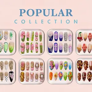 Her Apex Popular-Collection - Handmade Press-On Nails | Reusable, Salon-Quality, Long-Lasting, Glossy Design