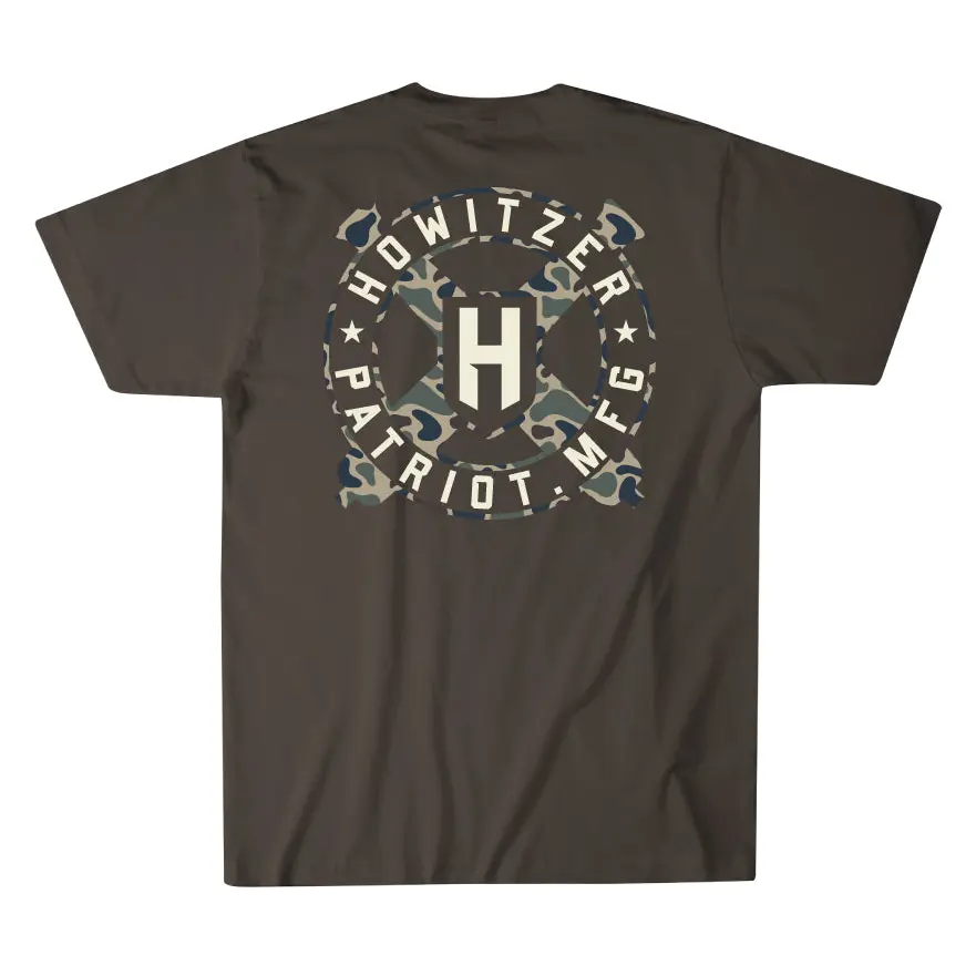 Men's Camo Cannon Graphic T-Shirt - Short Sleeve Outdoor Tee in Soft Cotton Jersey Fabric, Tagless for Everyday Wear, Round Neck, Graphic Print