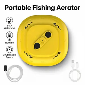 Vanyin Live Bait Aerator Oxygen IPX7 Waterproof Pump Portable Lightweight Adjustable 3 Speed Air Pump with Magnetic Charging 14h Runtime for Outdoor Fishing Power Outage and Fish Transportation