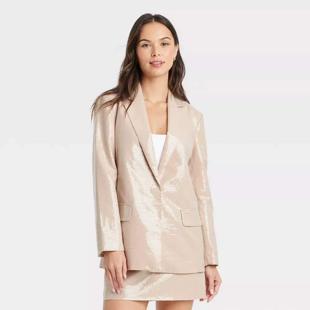 A New Day Women's Sequin Blazer Jacket Front Snap Heavyweight, Outfits, Chic A New Day Women's Sequin Blazer Jacket Front Snap Heavyweight, Outfits, Chic